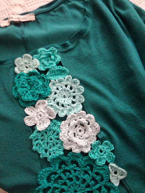 Refashion it with style:  Crochet Flower Inset