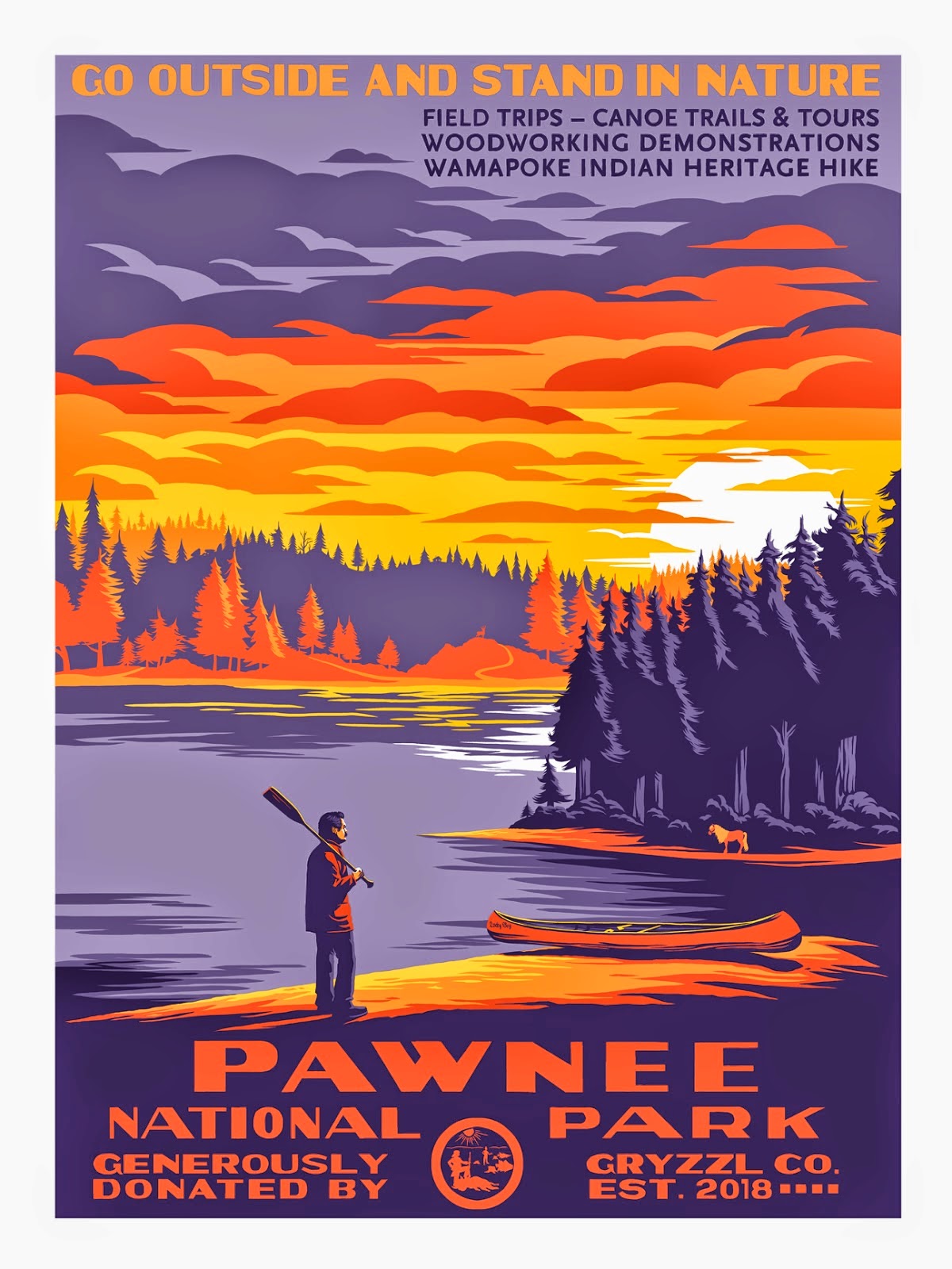 Emerald City Comicon 2015 Exclusive “Pawnee National Park” Parks and Recreation Standard Edition Screen Print by Mark Englert