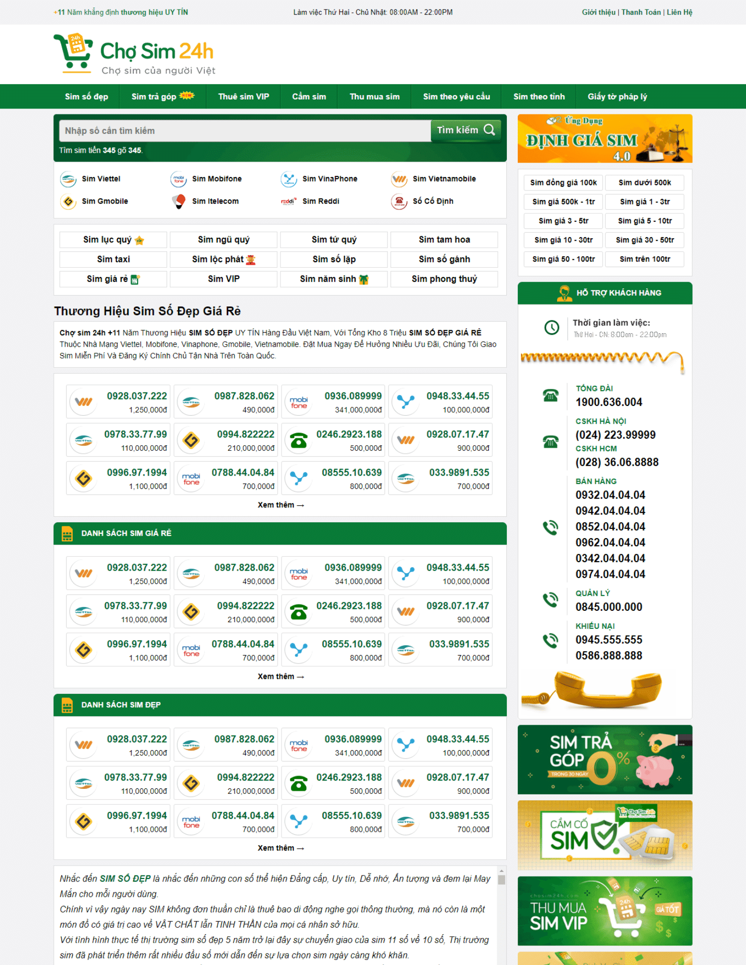 Theme blogspot bán sim số đẹp, sim phong thủy (VSM03)