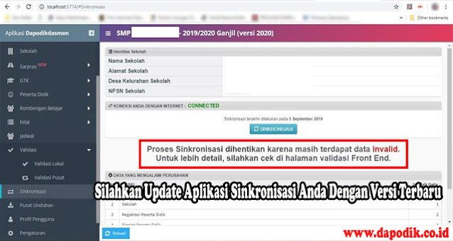 Cara Mengatasi Proses Sinkronisasi Dihentikan Karena Masih Terdapat Data Invalid Silahkan Update Aplikasi Sinkronisasi Anda Dengan Versi Terbaru Solusi Mengatasi Eror Pada Aplikasi Dapodikdasmen 100 Ampuh Dapodik Co Id Cara Mengatasi Proses Sinkronisasi Dihentikan Karena Masih Terdapat Data Invalid Silahkan Update Aplikasi Sinkronisasi Anda Dengan Versi Terbaru Solusi Mengatasi Eror Pada Aplikasi Dapodikdasmen 100 Ampuh Dapodik Co Id