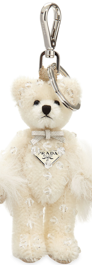  Prada Swarovski® Crystal Teddy Bear Charm for Handbag, White