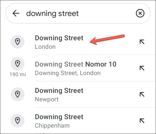Google Maps Mobile Search Bar