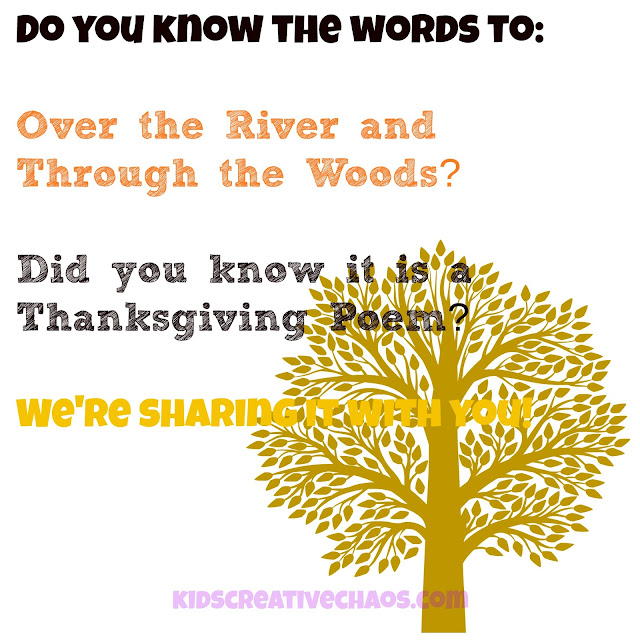 Over The River and Through the Woods Poem for Thanksgiving