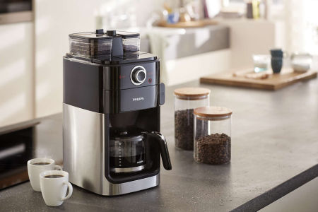 venijn Appartement bar Philips Grind & Brew beste koffiezetapparaat met bonen maler « TEST 2023