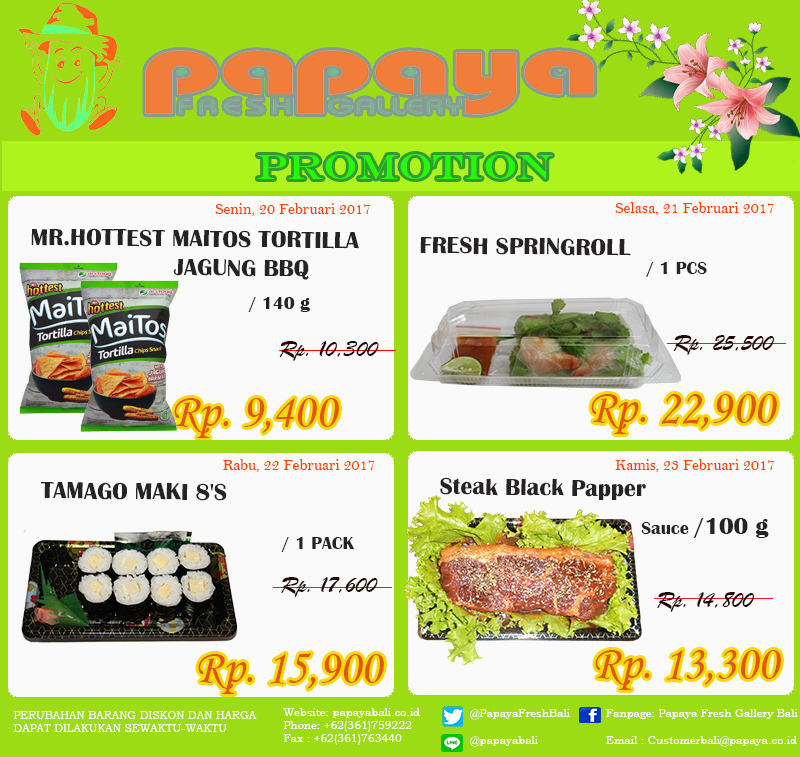 Februari 2017 PAPAYA FRESH GALLERY BALI