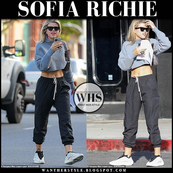 grey crop sweater outfit