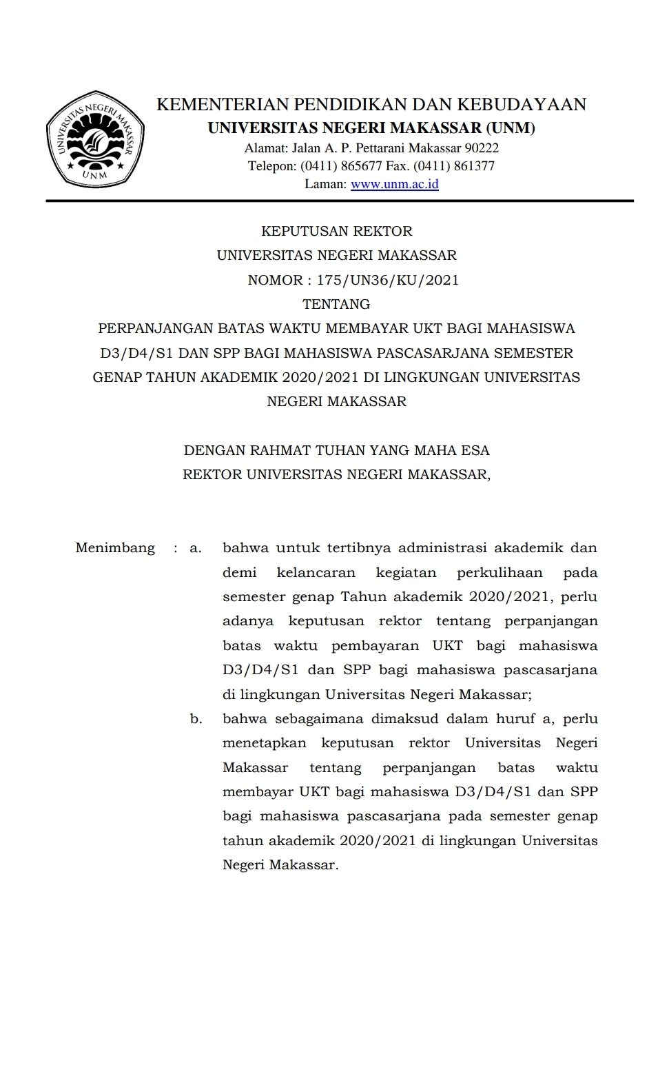 Perpanjangan Waktu Pembayaran Ukt Unm Lpm Psikogenesis Perpanjangan Waktu Pembayaran Ukt Unm Lpm Psikogenesis