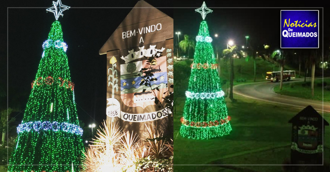Árvore de Natal de 12 metros enfeita a entrada de Queimados | Notícias de  Queimados