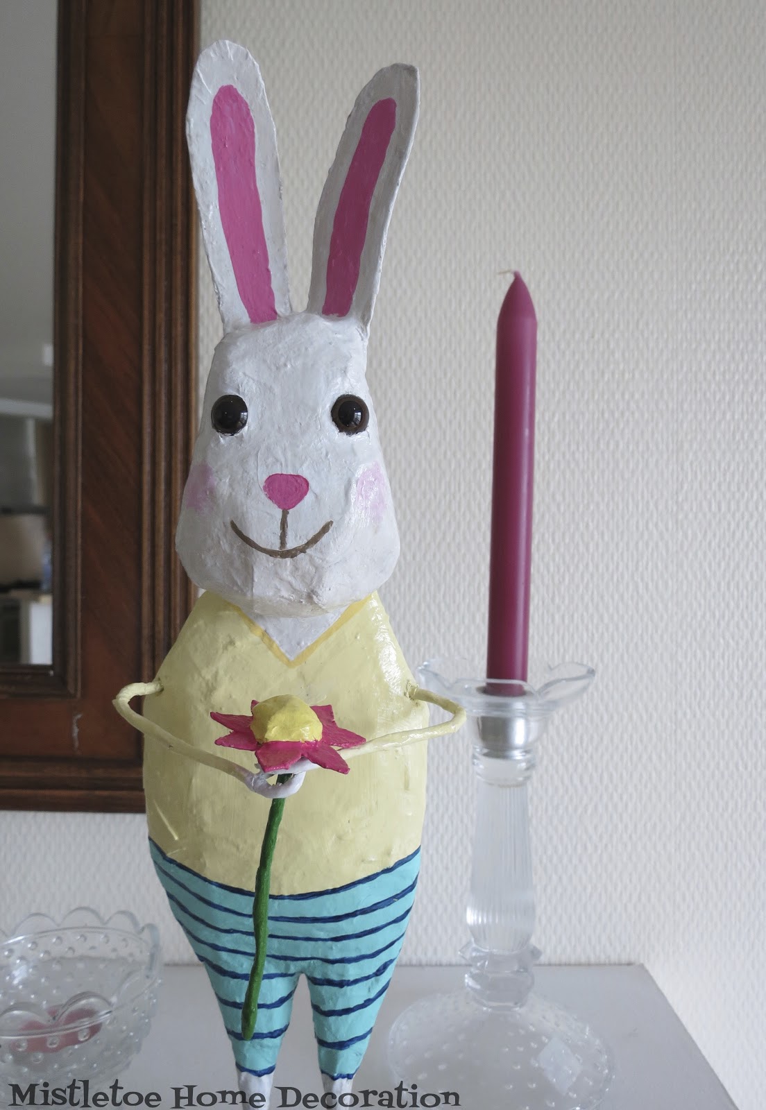 Mistletoe Home Papier mâché Easter bunny figurine
