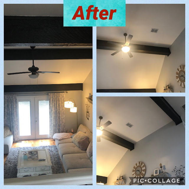 mimiberry creations How Gel Stain Makes Painted Wood Beams Rustic (Again)