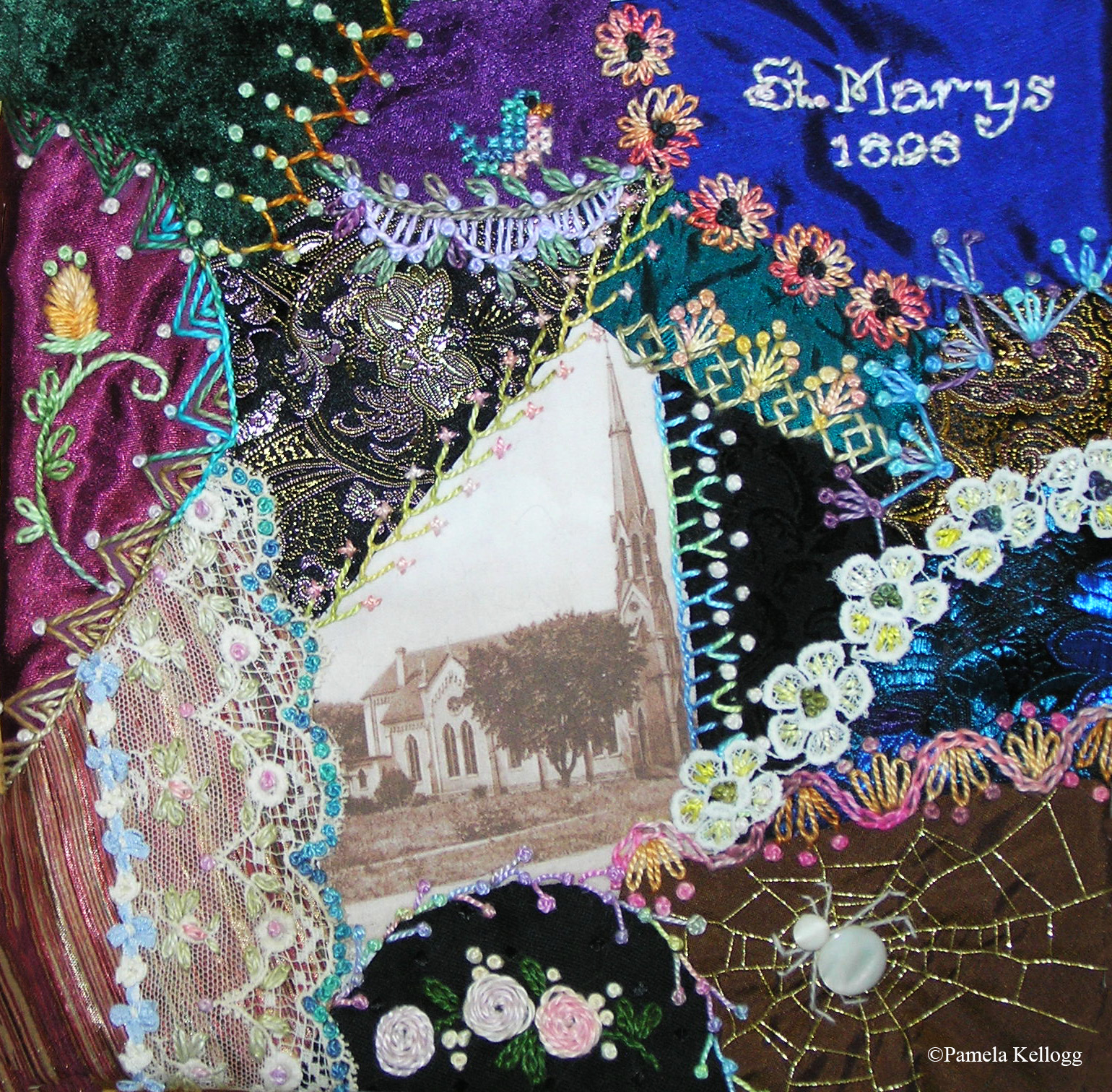 Kitty And Me Designs McHenry Crazy Quilt Block 1 Complete