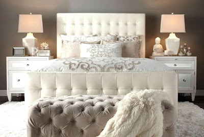 Magnificent bedroom design ideas with headboard and ottoman