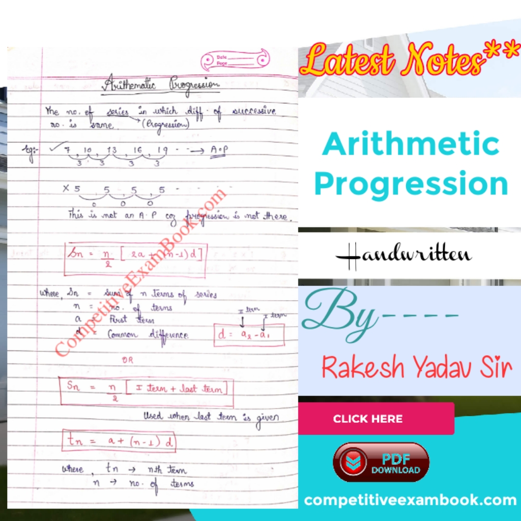 [Latest Pdf**] Rakesh Yadav Sir Arithmetic Progression Handwritten