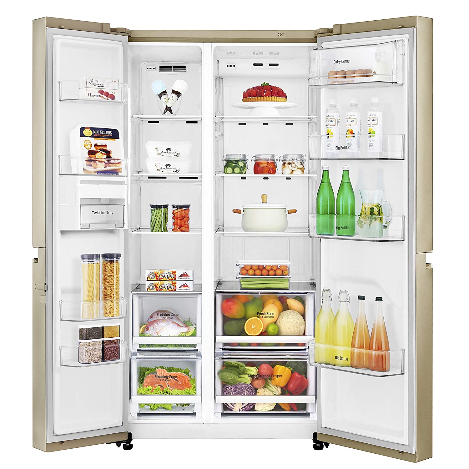 LG 687 L FrostFree SideBySide Smart ThinQ Refrigerator (GCB247SVUV