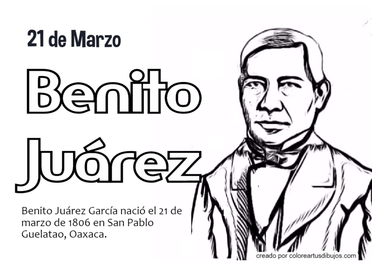 colorear tus dibujos: Dibujos para colorear de Benito Juárez