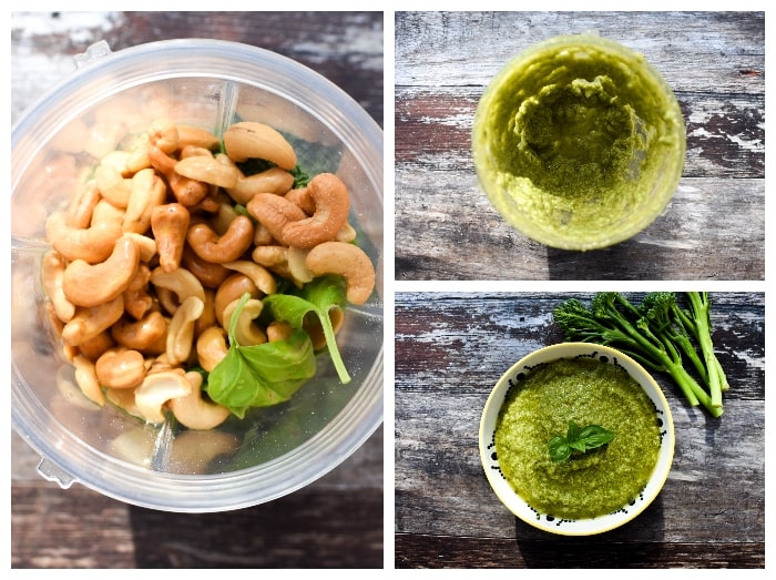 Making broccoli pesto - step 2 Making broccoli pesto - step 2