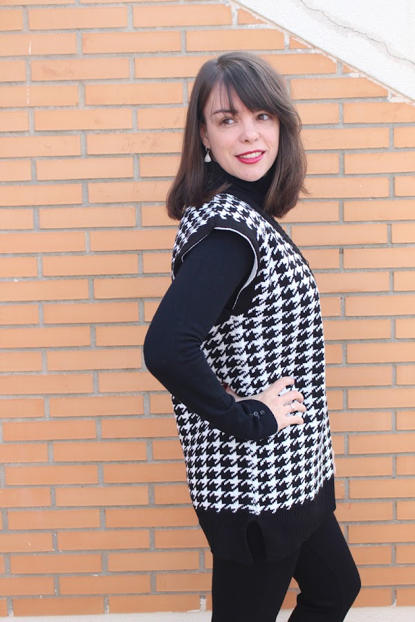 Chaleco vestido pata gallo