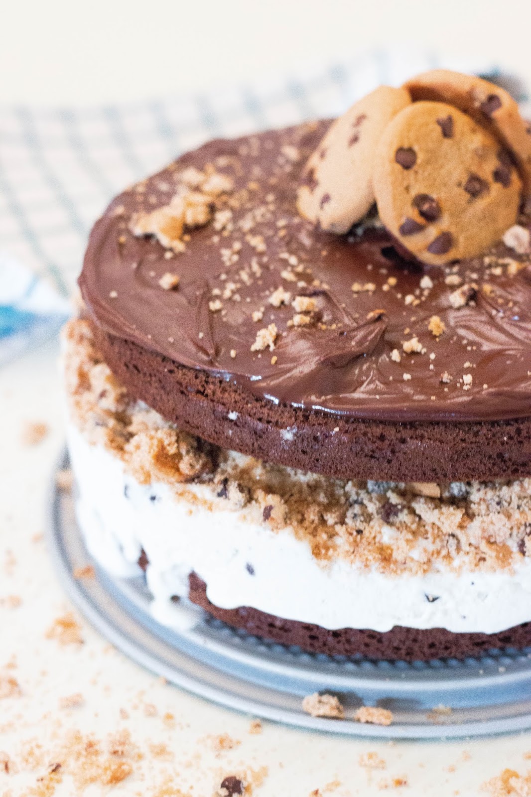 Chocolate Chip Cookie Dough Ice Cream Cake