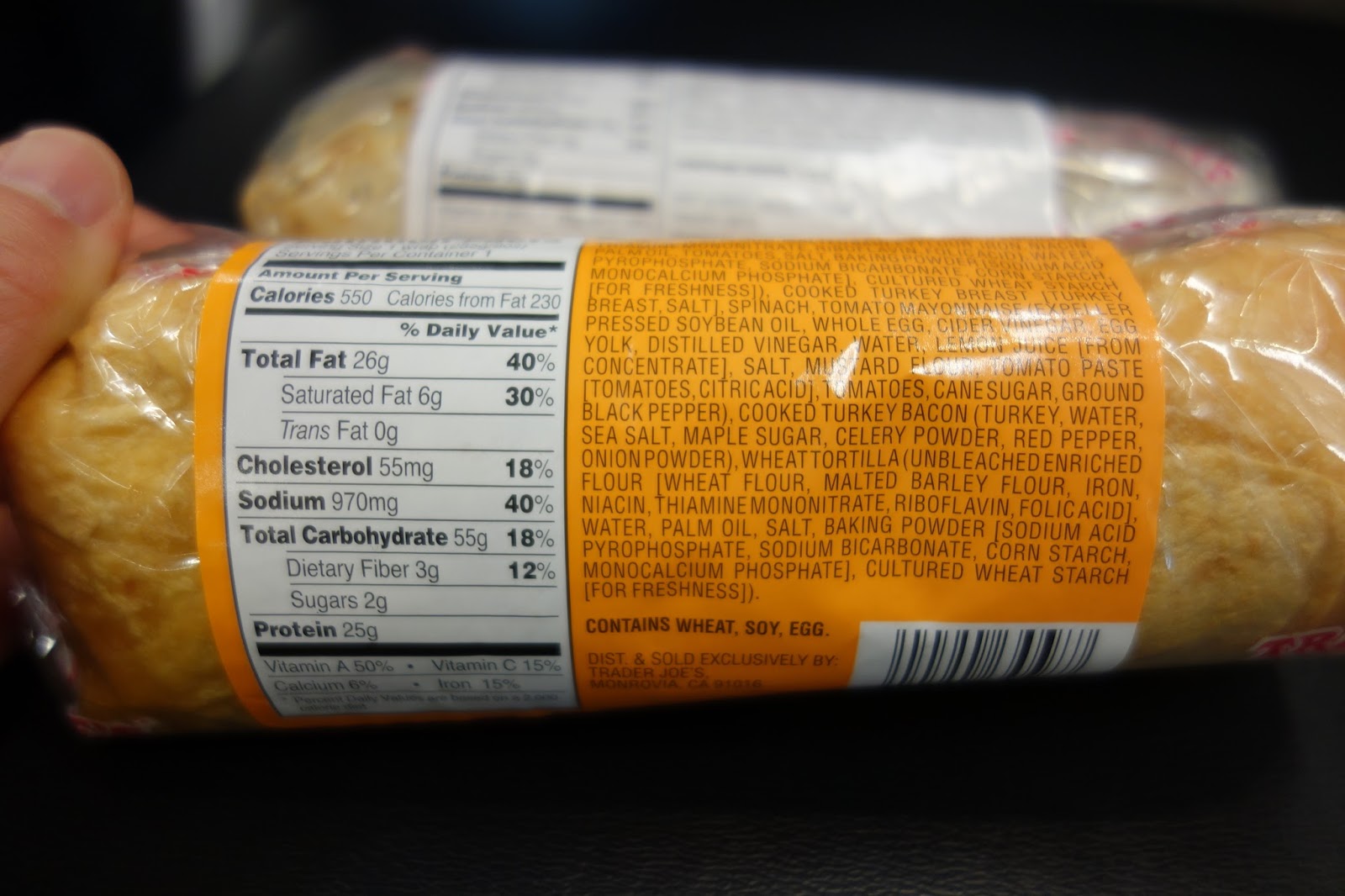 Trader Joe's Turkey, Spinach, and Swiss Cheese Wrap, Turkey Club Wrap