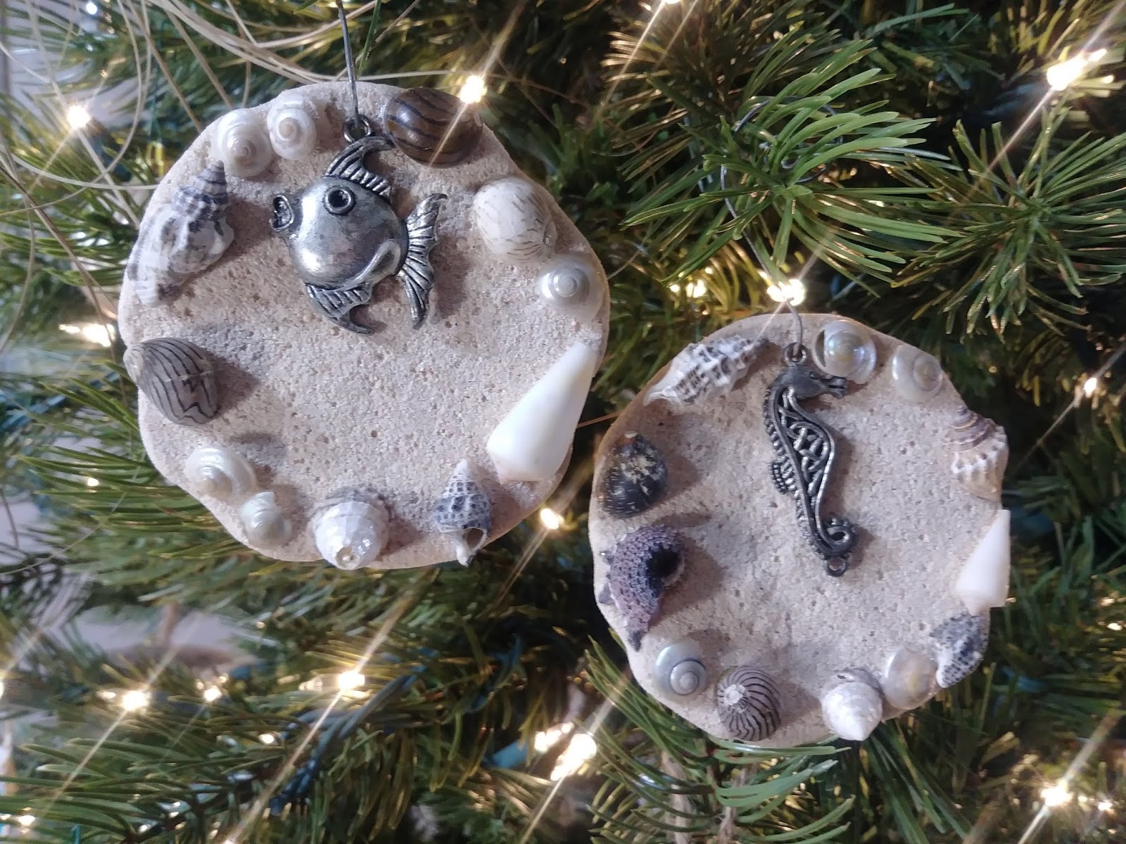 Coastal Bohemian Sand Art Ornaments