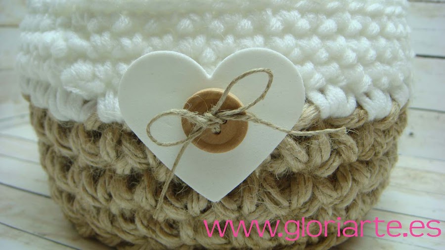 detalle del cesto de crochet