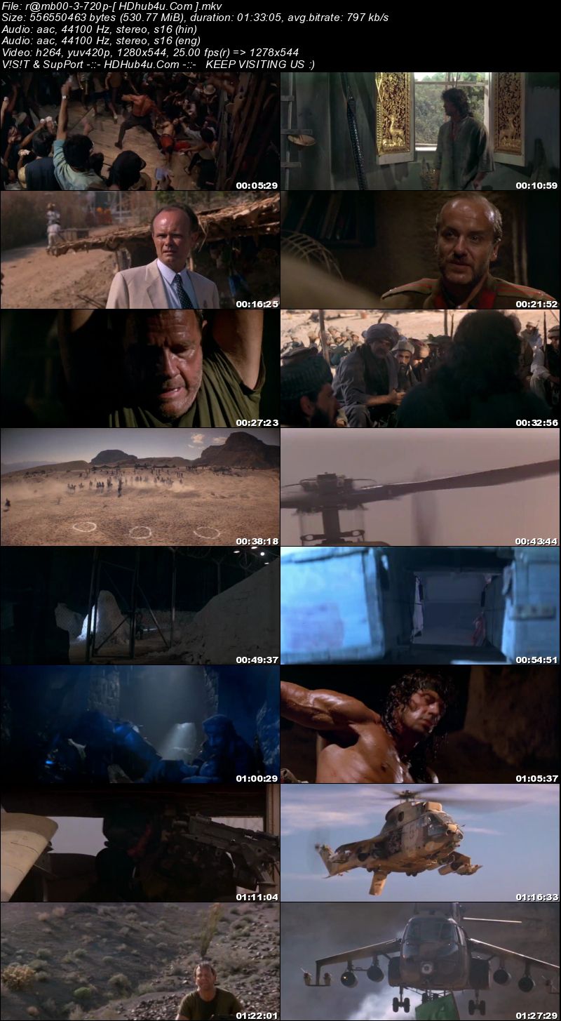 Rambo First Blood III (1988) Hindi Dual Audio 720p BRRip 500mb Download