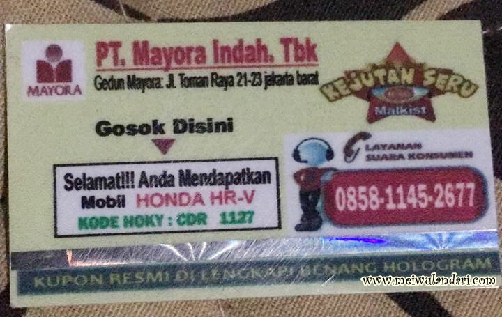 Hati Hati Penipuan Kupon Berhadiah Mengatasnamakan Roma Malkist Pt Mayora Indah Tbk Mei Wulandari Miss Mei S Class