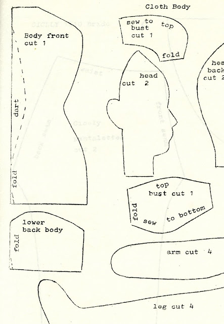 Vintage Cloth Doll Patterns: Ella's Original Doll Pattern #41: Cicely