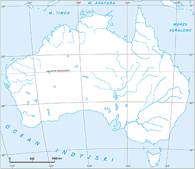 Geografia: Mapa konturowa Australii