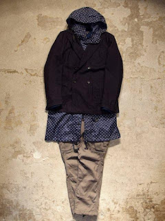 Engineered Garments "Lt.Parka in Navy Polka Dot Taffeta" Fall/Winter 2015 SUNRISE MARKET