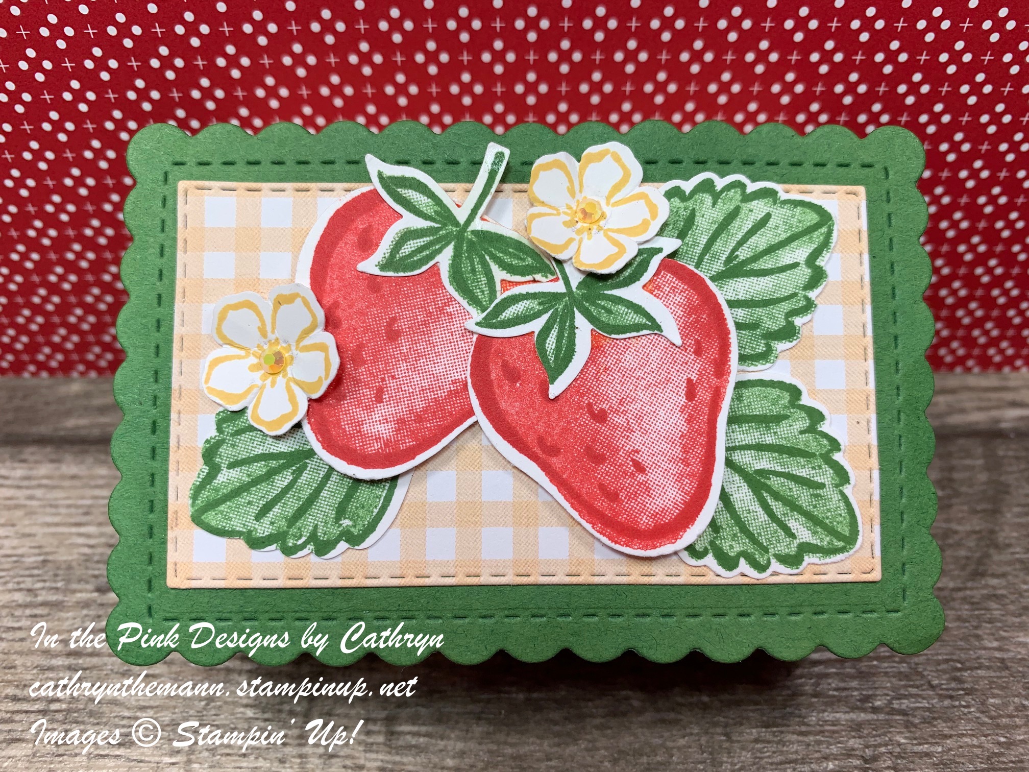 In the Pink, Designs by Cathryn SWEET STRAWBERRY SCALLOPED BOX with