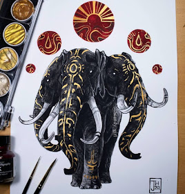 12-Three-headed-elephant-Mythology-Jonna-Hyttinen-www-designstack-co