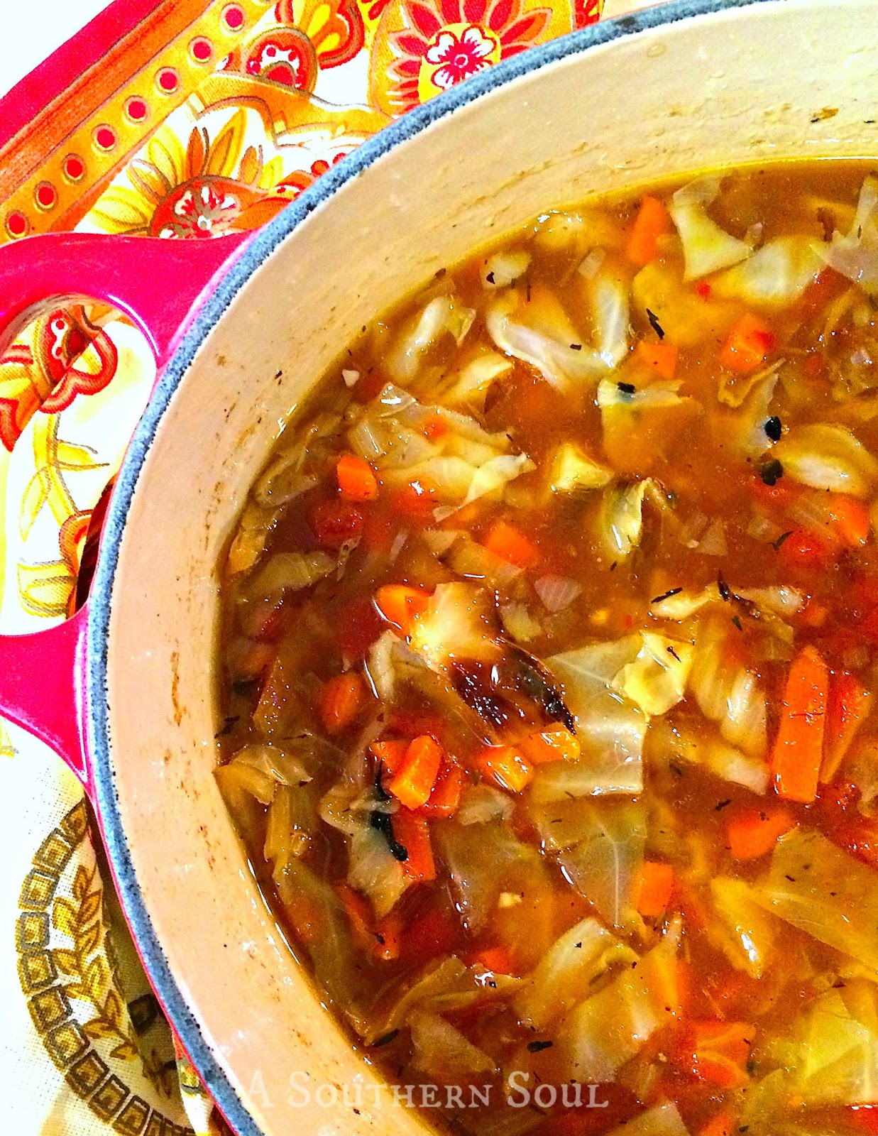 Amazing Roasted Cabbage Soup - A Southern Soul