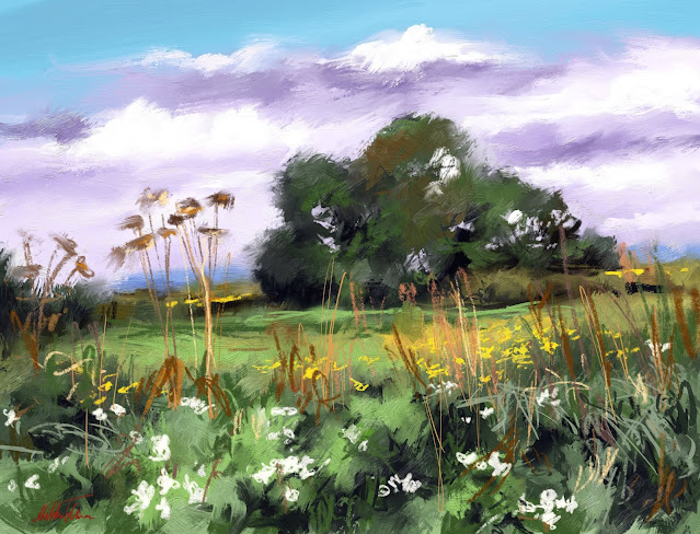 Summer Landscape digital summer painting by Mikko Tyllinen