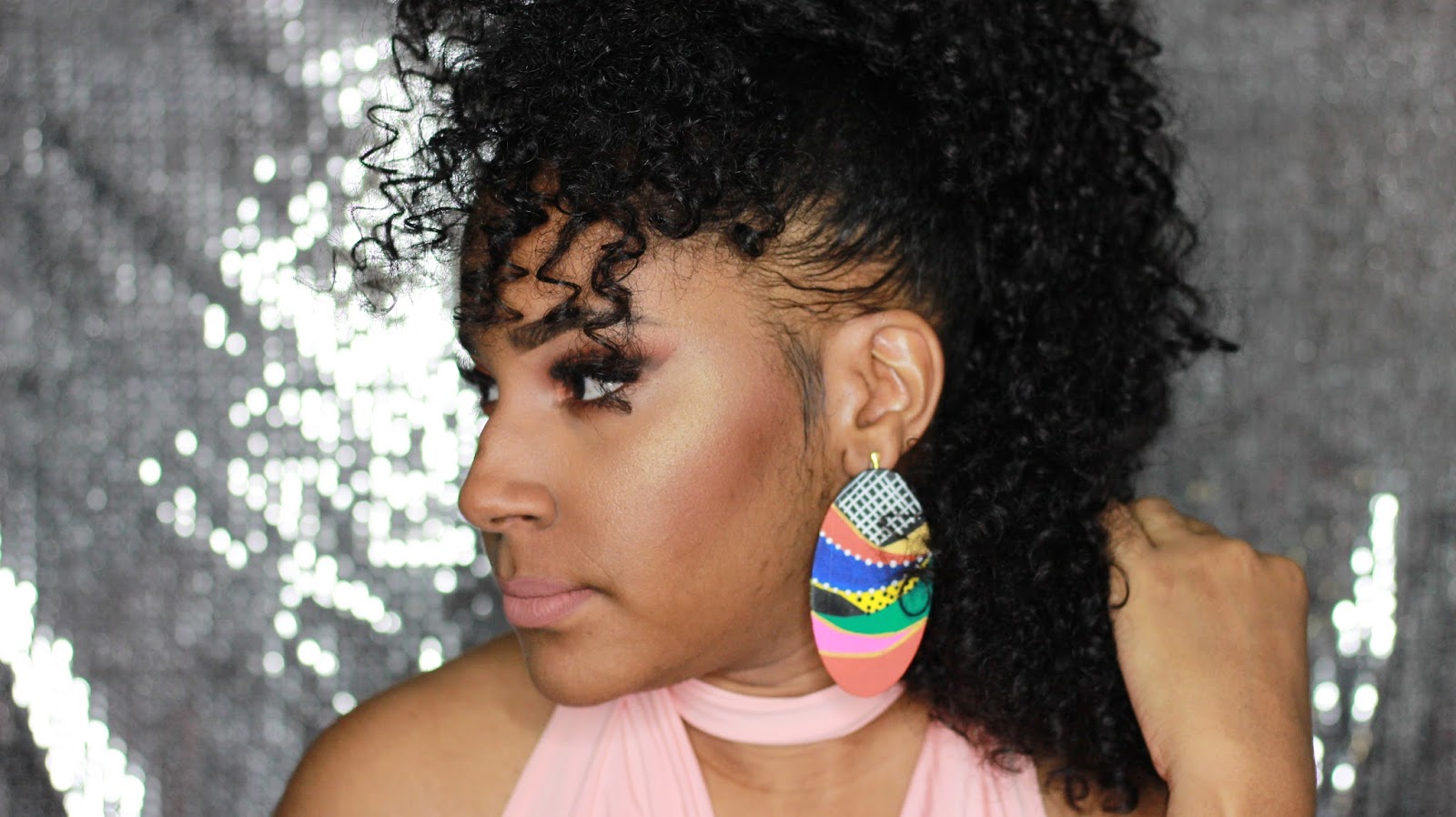 Curly Faux Mohawk For Natural Hair Using A Half Wig