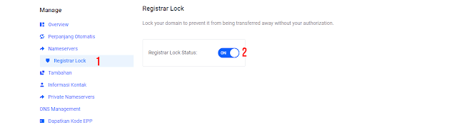 Aktifkan Registrar Lock IDCloudHost