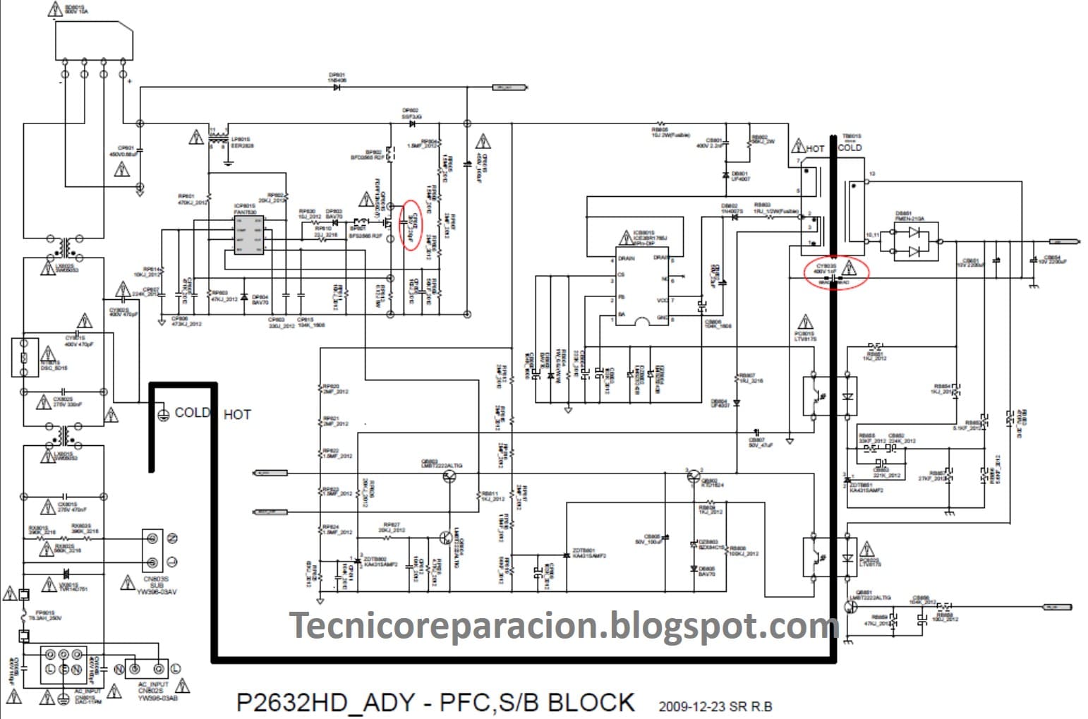 TV Samsung BN44-00338B diagrama de fuente de alimentación | Reparación