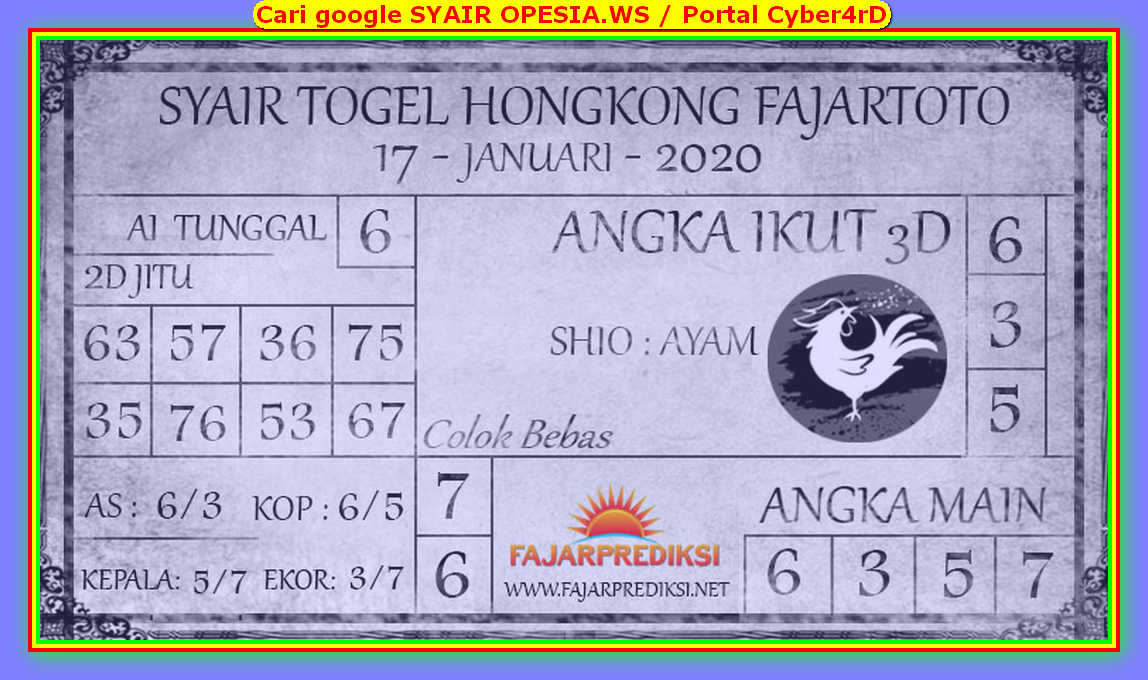 1 New Message Kode Syair Hongkong 17 Januari 2020 Forum Syair Togel Hongkong Singapura Sydney
