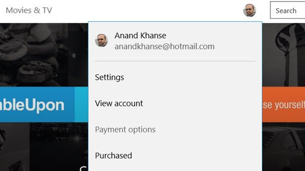 Méthode de paiement dans Windows 10 Store
