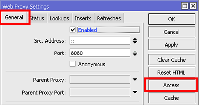 Mikrotik enable web proxy and block site and file & redirect link