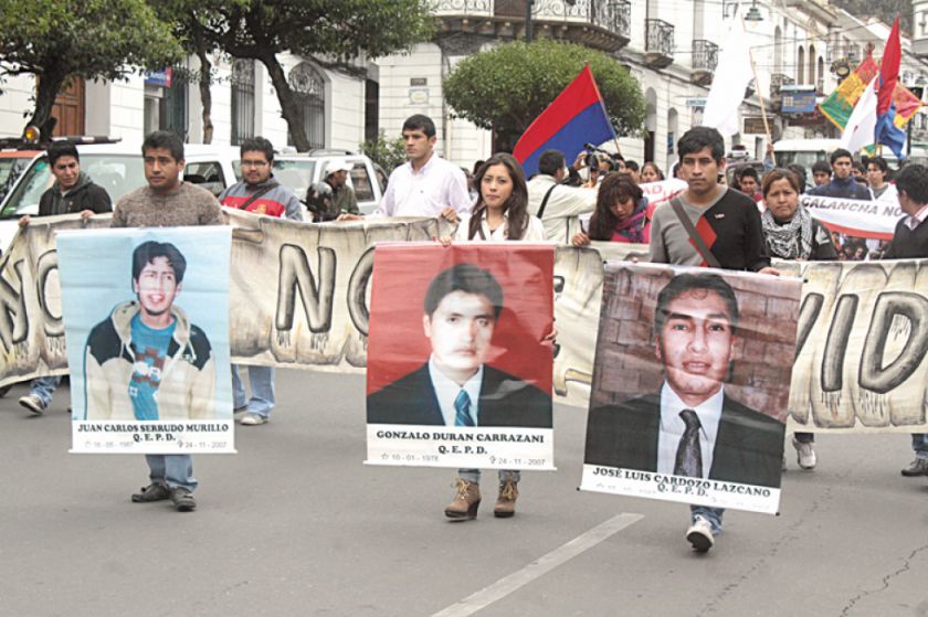 Muertes de Gonzalo Durán, José Luis Cardozo y Juan Carlos Serrudo son señaladas como ejecuciones / ARCHIVOS