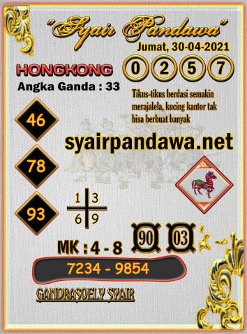 Syair Pandawa Hk 30 April 2021 Dunia Toto