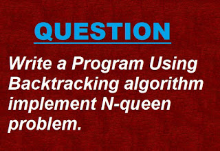 Using Backtracking algorithm implement N-queen problem. - M.M.R cse