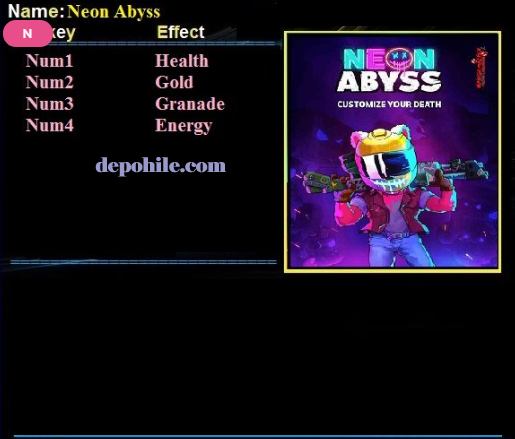 Neon Abyss PC Oyunu Altın, Enerji +4 Trainer Hilesi İndir 2020