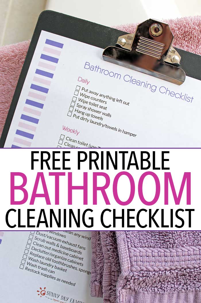 Bathroom Cleaning Checklist