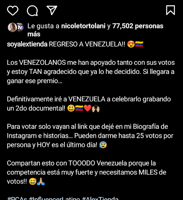 Alex Tienda regresa a Venezuela para seguir enriqueciéndose con la tristeza de los venezolanos