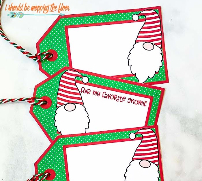 Free Printable Christmas Gnomes Gift Tags i should be mopping the floor