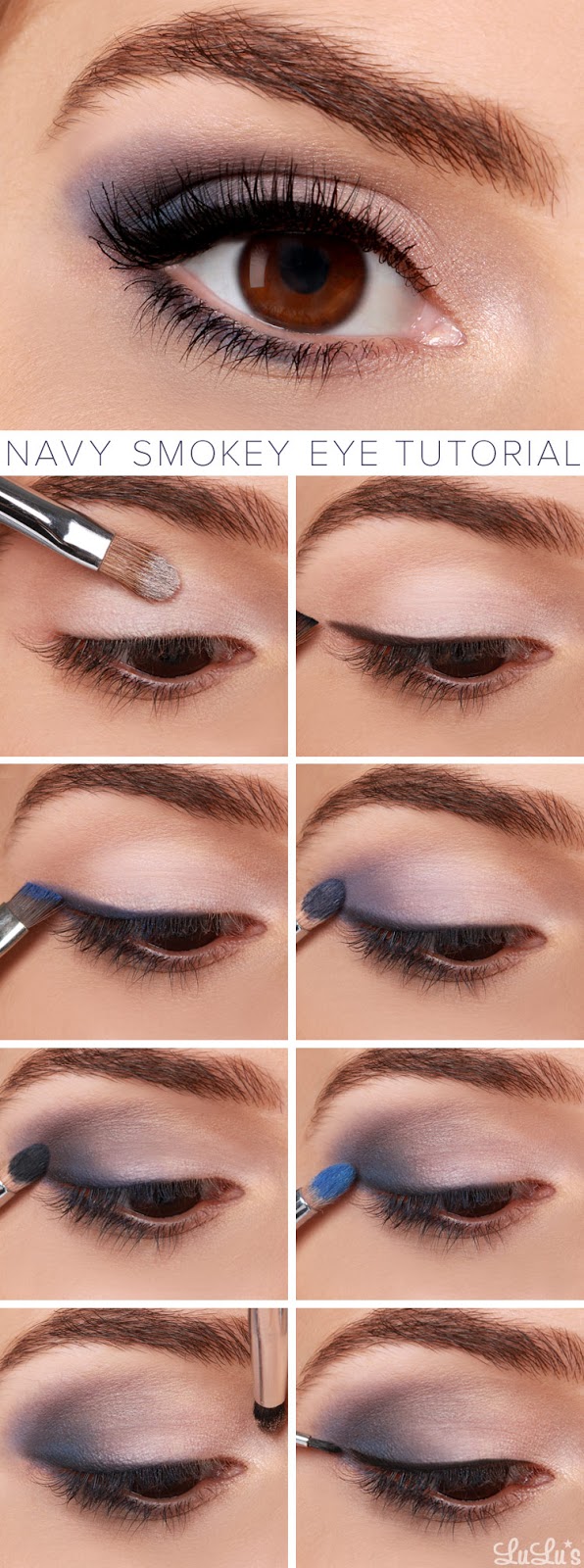 How Apply Navy Blue Eyes Makeup Navy Blue Eyeliner and Eyeshadow