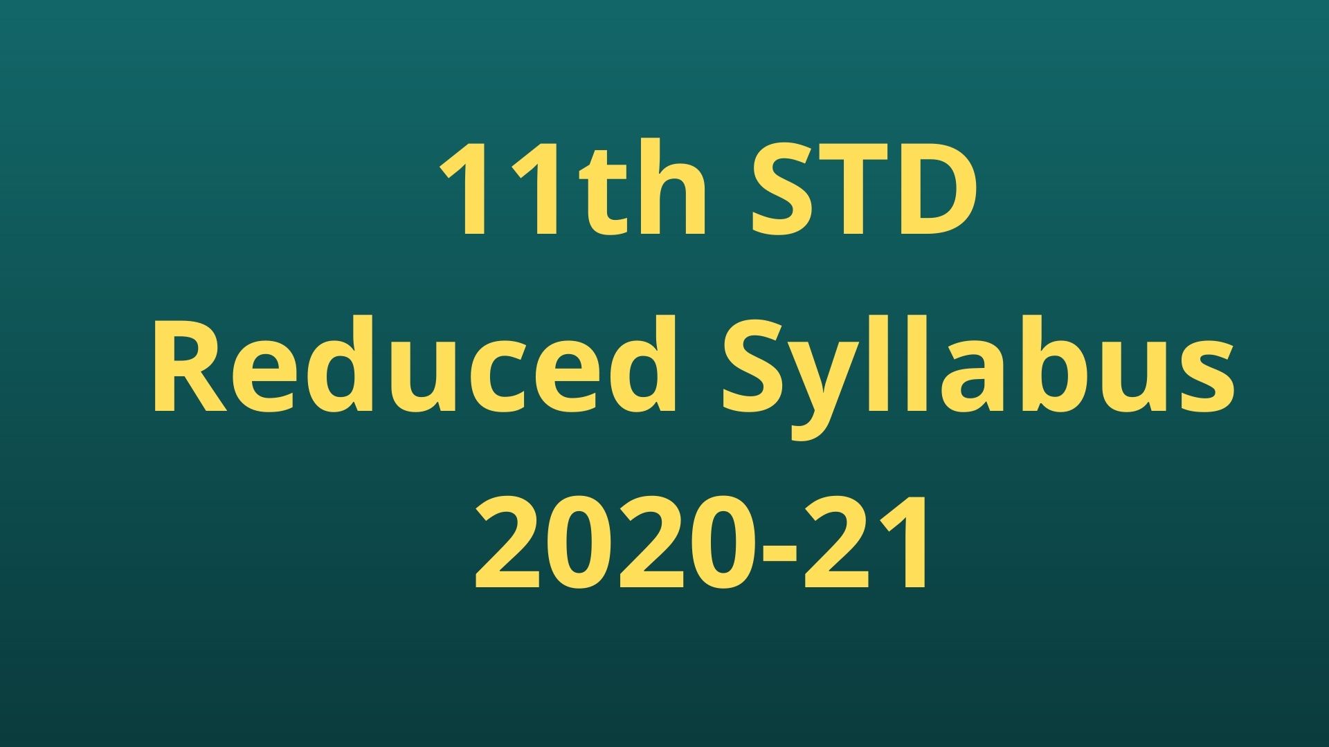 11th Chemistry Reduced Syllabus 2020 21