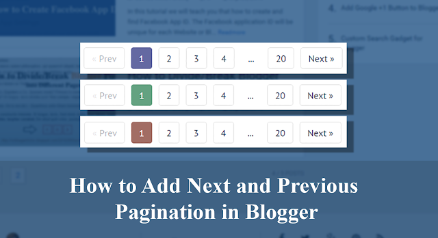 Add next and previous pagination in blogger